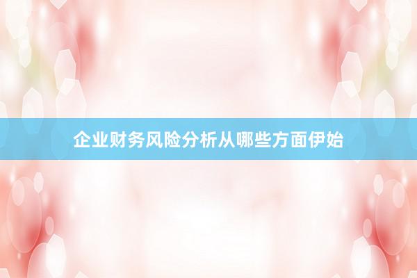 企业财务风险分析从哪些方面伊始